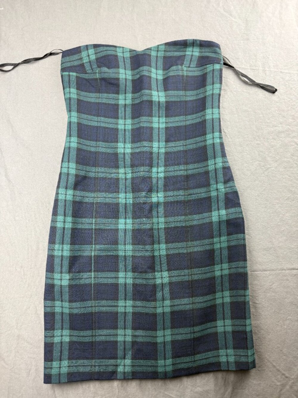 Club Monaco Tartan Plaid Strapless Dress